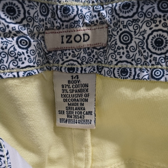 Izod Yellow Denim Capris Woman's size 14 - Picture 8 of 15